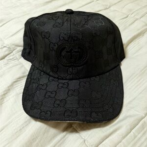 Gucci All-Black GG Monogram Baseball Cap